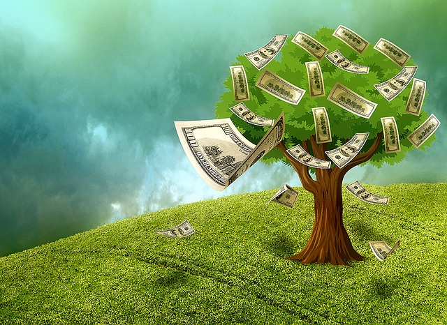 strom s bankovkami